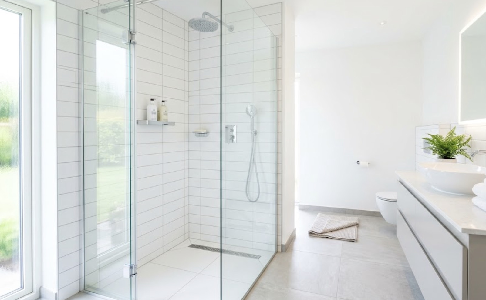 A spotless, freshly cleaned bathroom finished to checkout standard